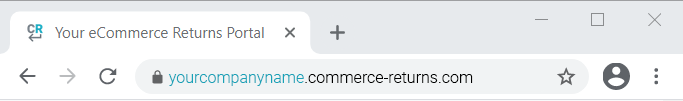 Commerce Returns url for your returns portal