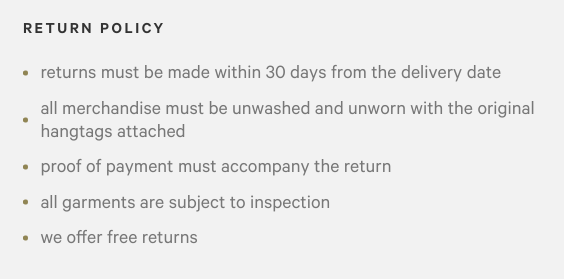 Lululemon's return policy